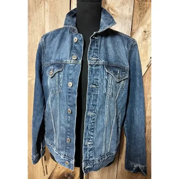 Gap Kids Girl’s XXL Blue Jean Jacket Tomboy Button Down Denim Long Sleeve Unisex - Picture 1 of 11